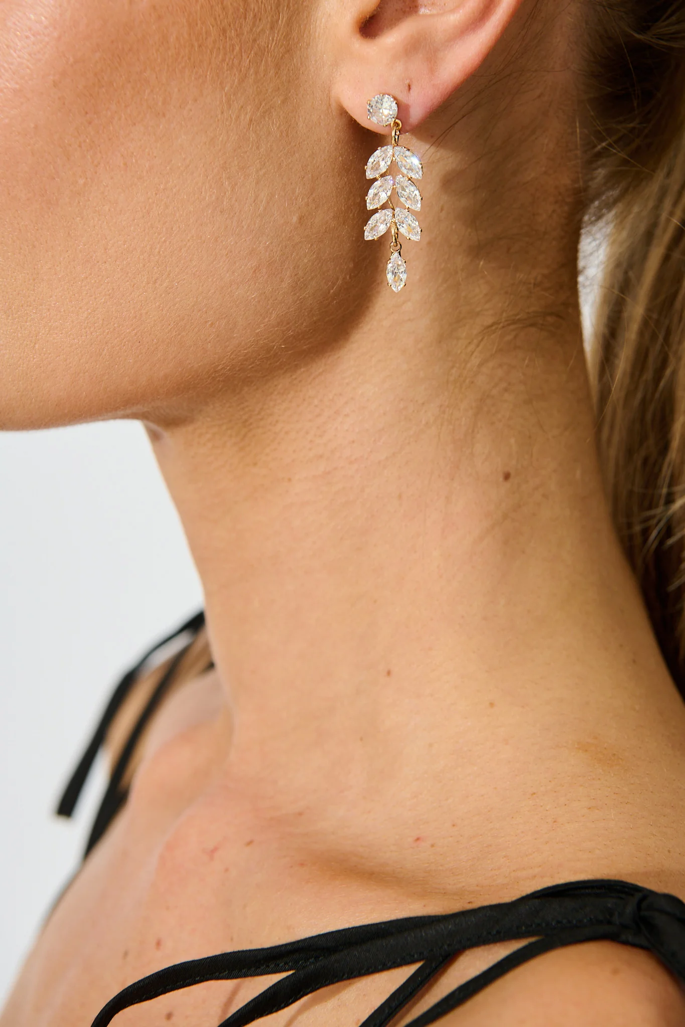 Timeless Drop Earrings in Silver Gold Zirconia
