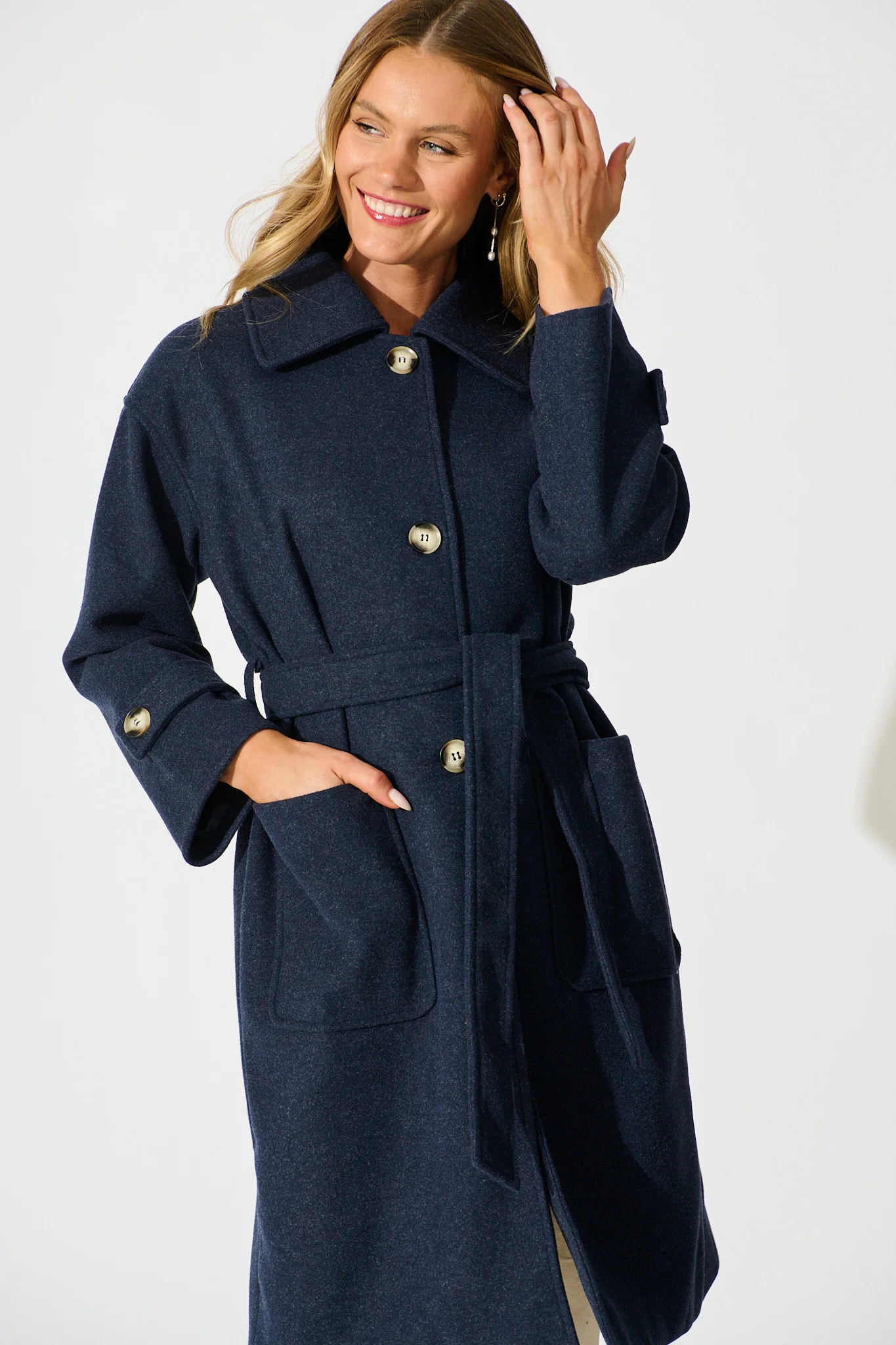 Timeless Touch Coat in Navy - Image 2