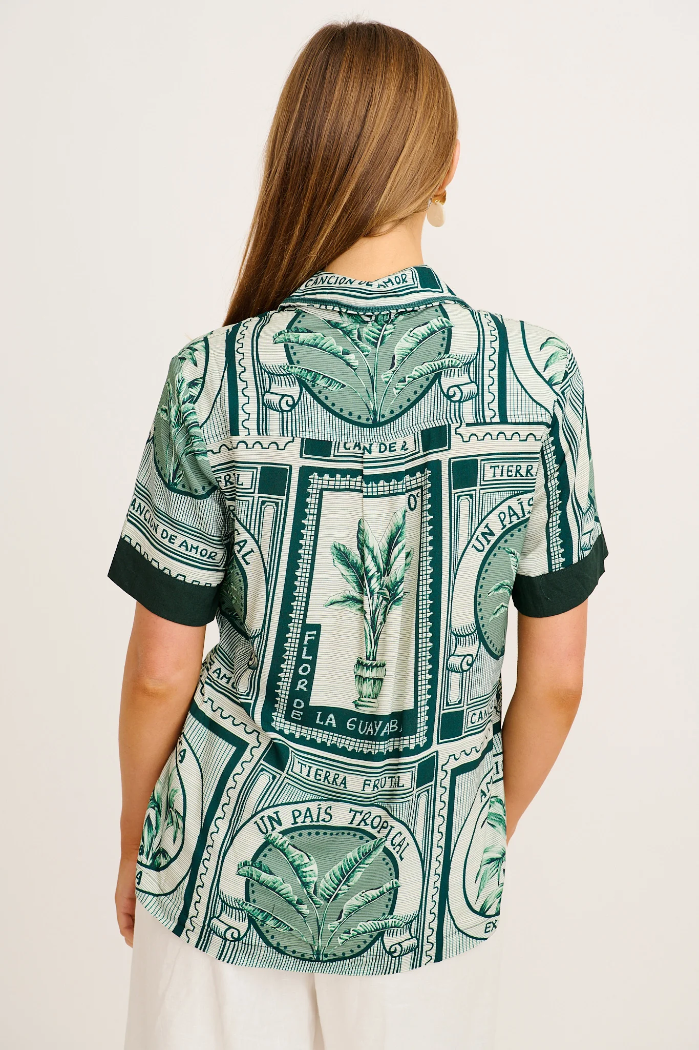 To Be Seen Shirt in Green Tiles Print - Image 3