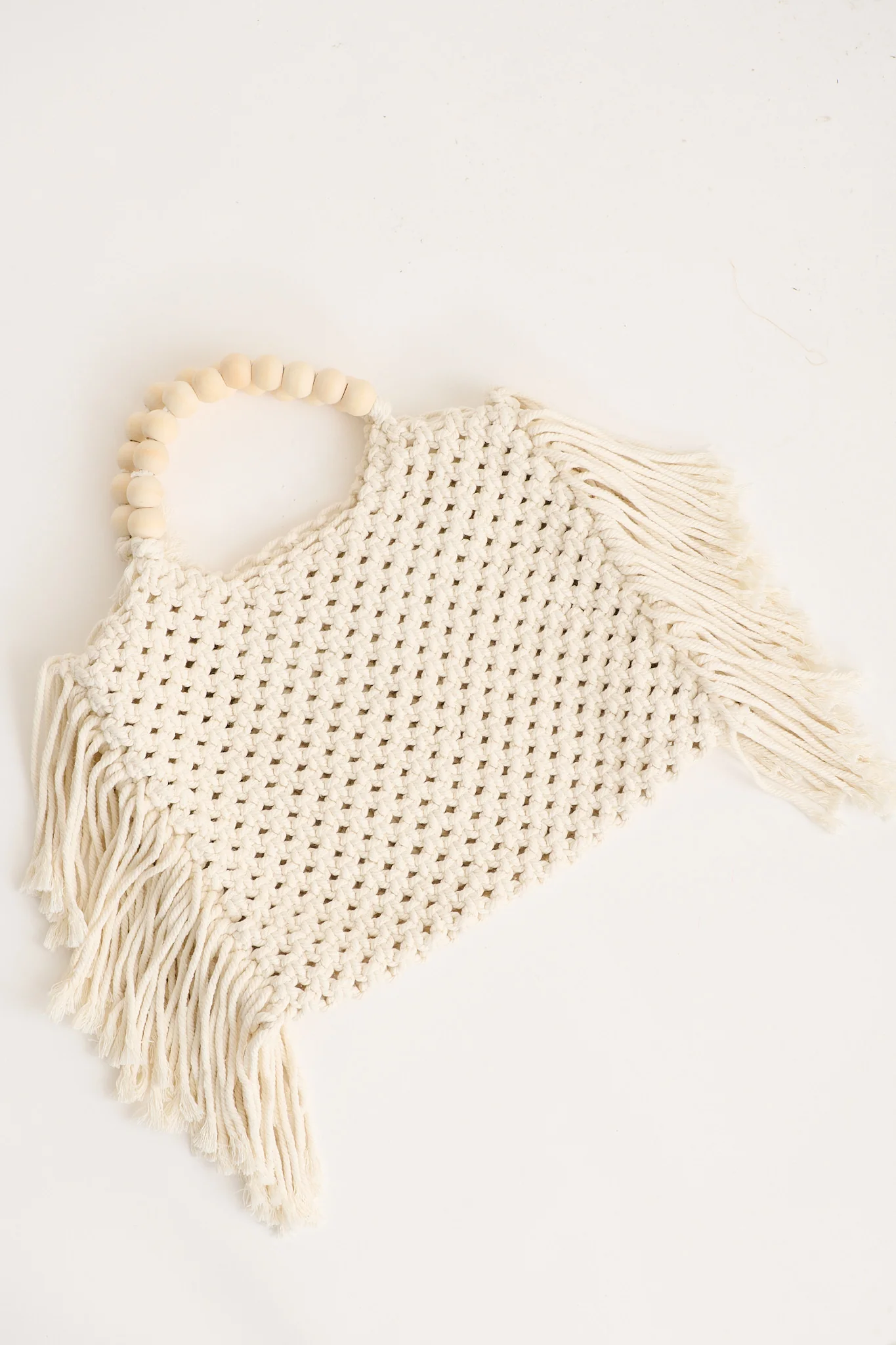 Tonia Macrame Crochet Tote Bag in White