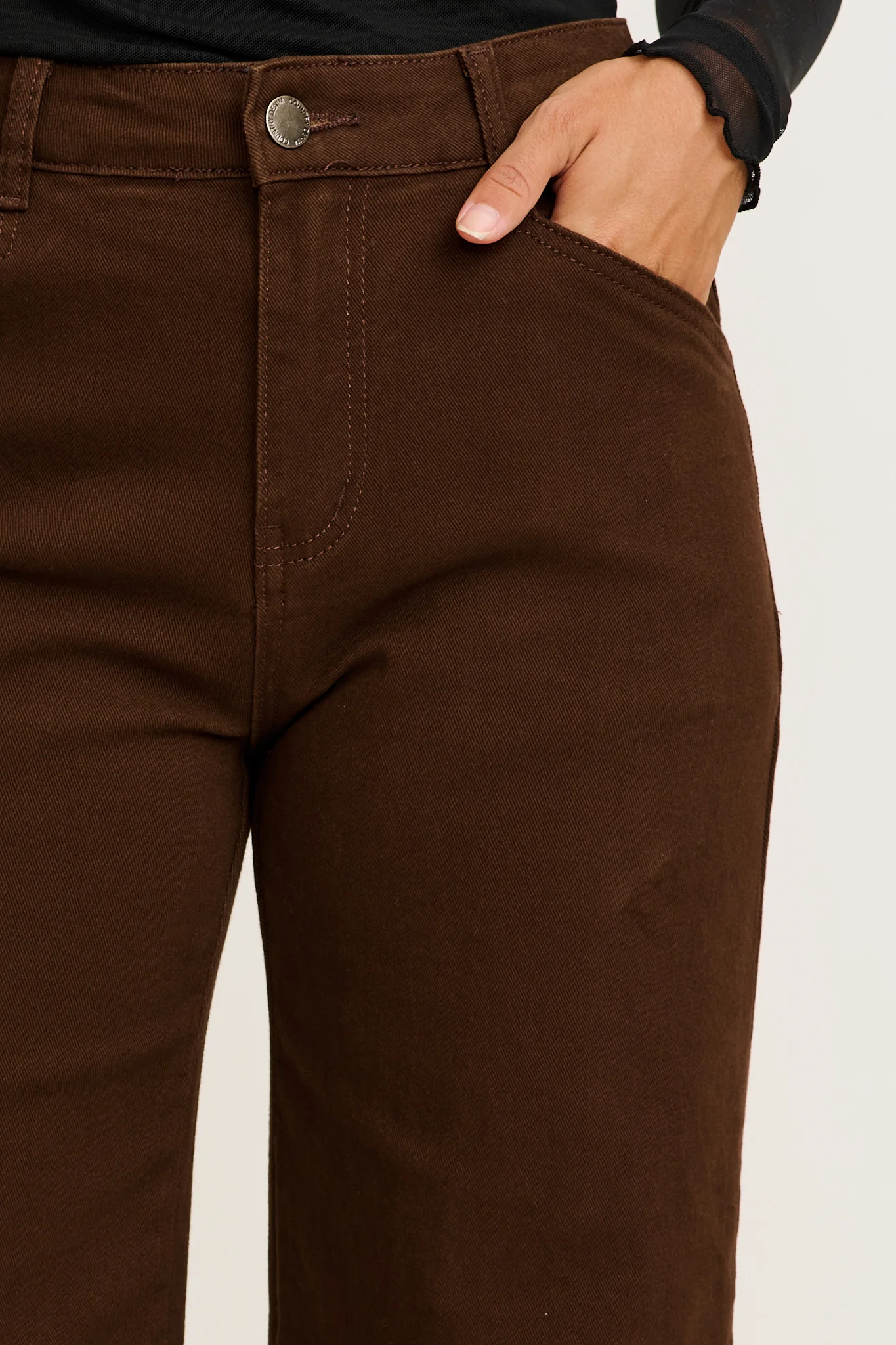 Torin High Rise Wide Leg Jean in Chocolate Denim - Image 5