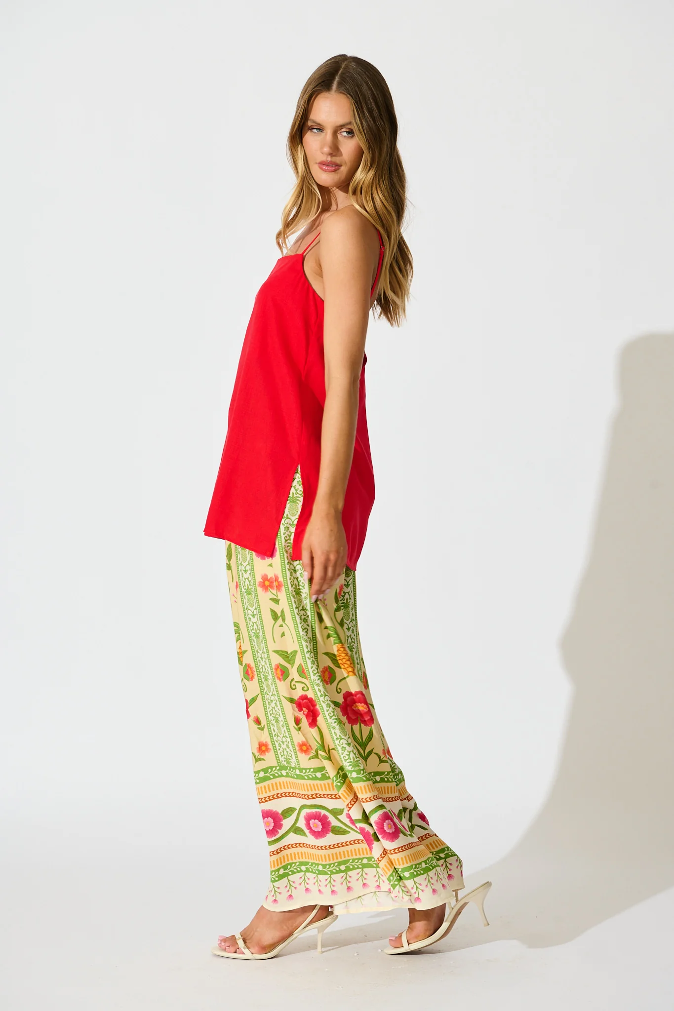 Tutti Fruitti Cami Top in Red Linen Blend - Image 7