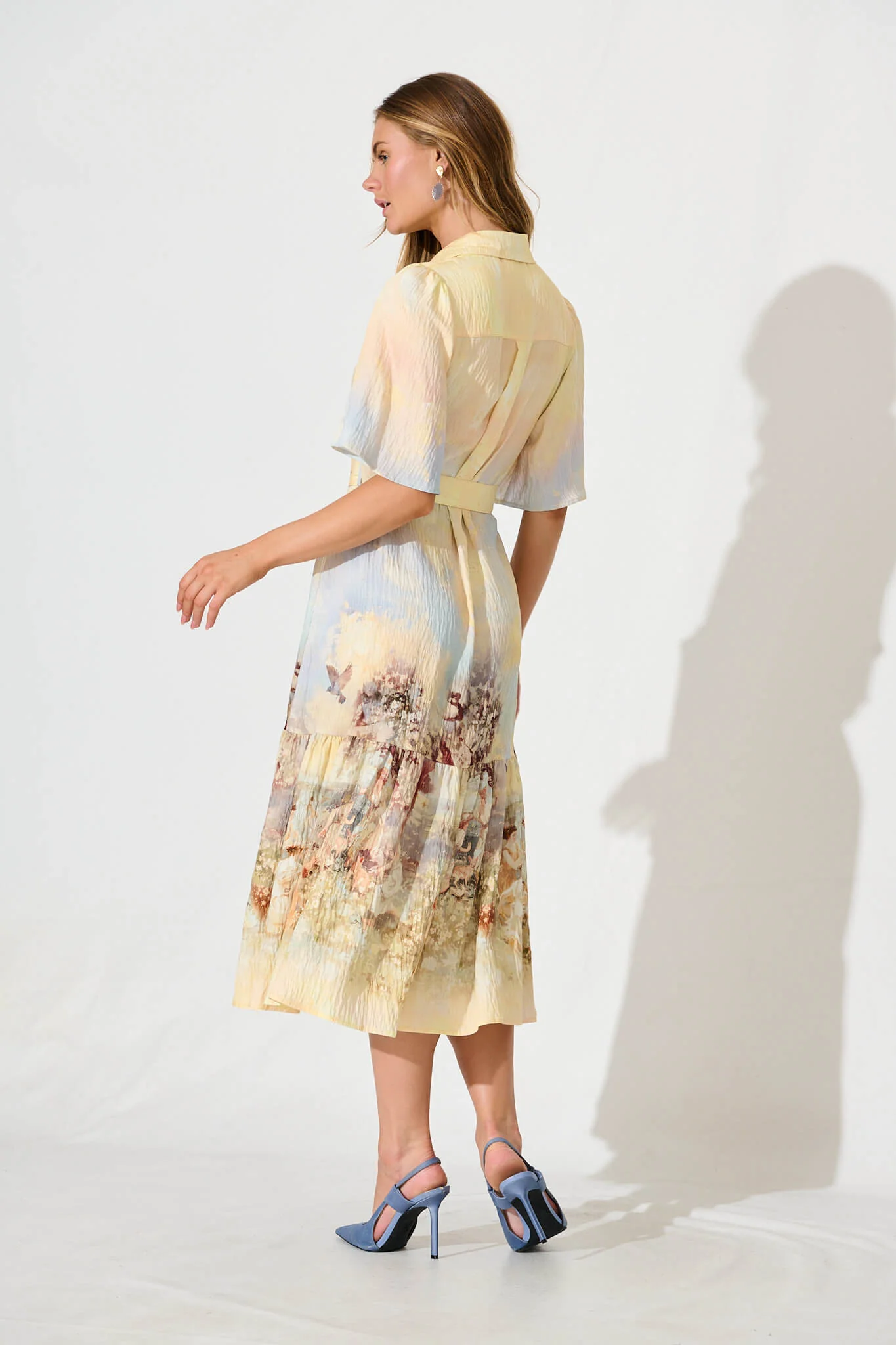 Vance Midi Shirt Dress In Pastel Multi Print - Image 8