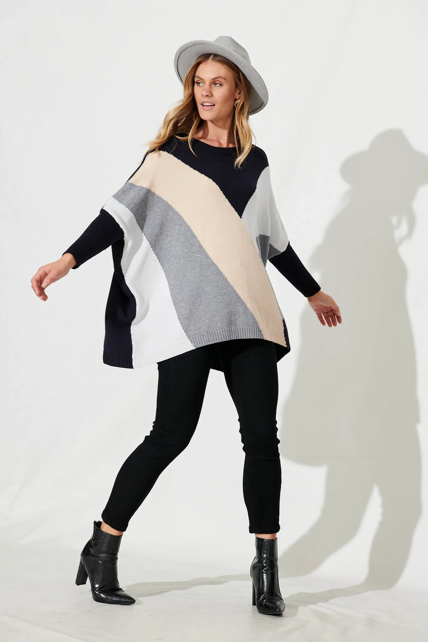 Venti Knit In Black Multi Wool Blend - Image 4