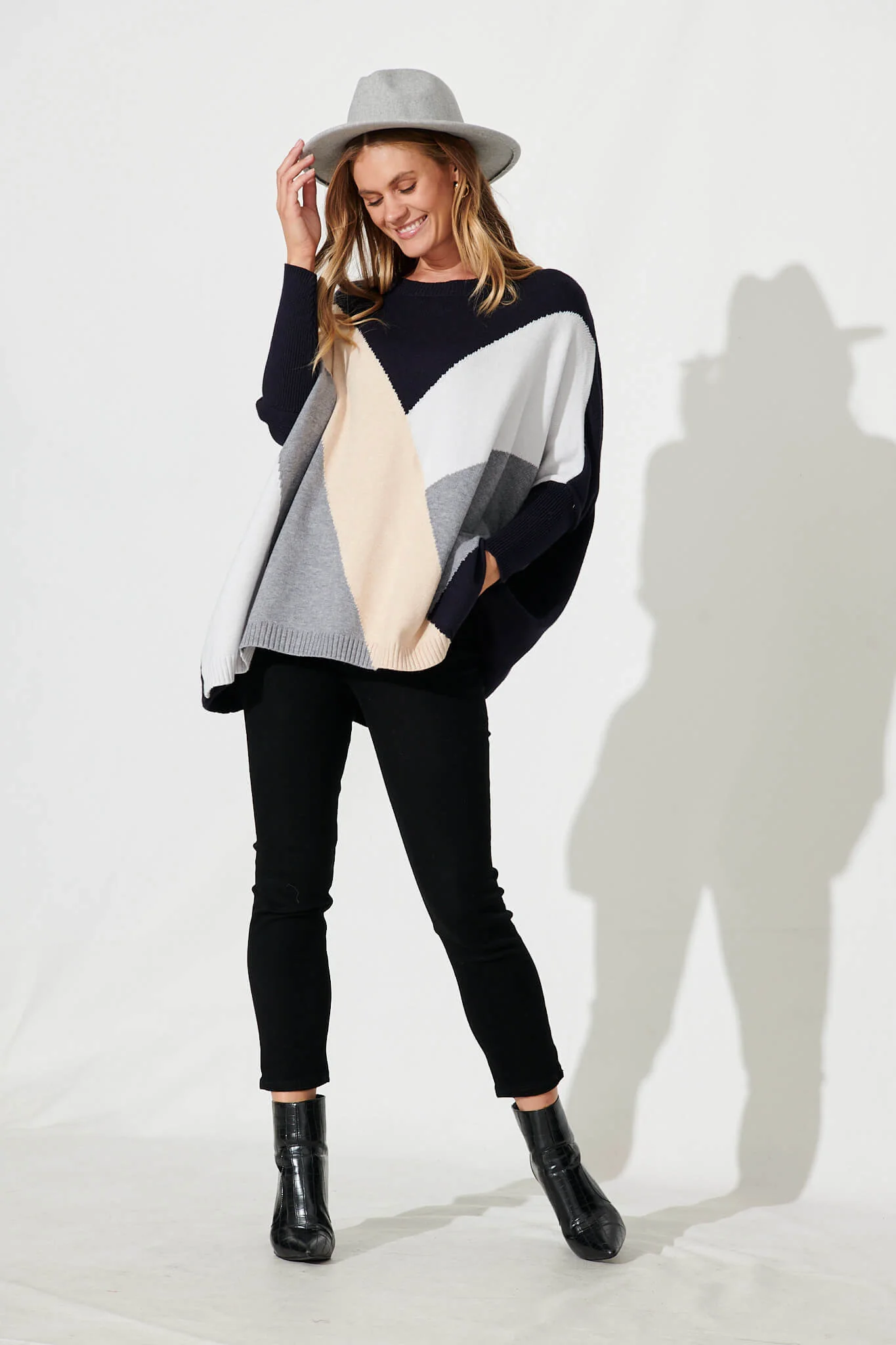 Venti Knit In Black Multi Wool Blend - Image 5