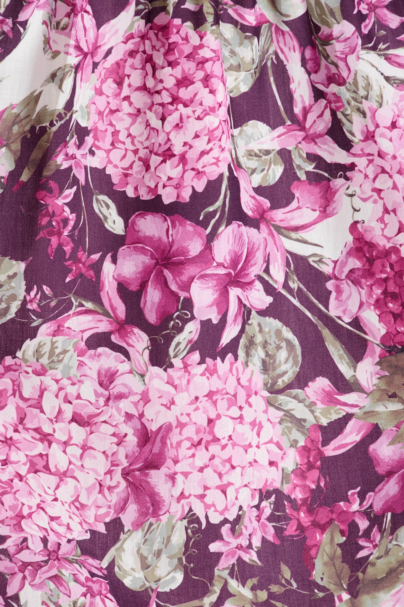 Verity Maxi Dress in Multi Plum Floral Linen Blend - Image 6