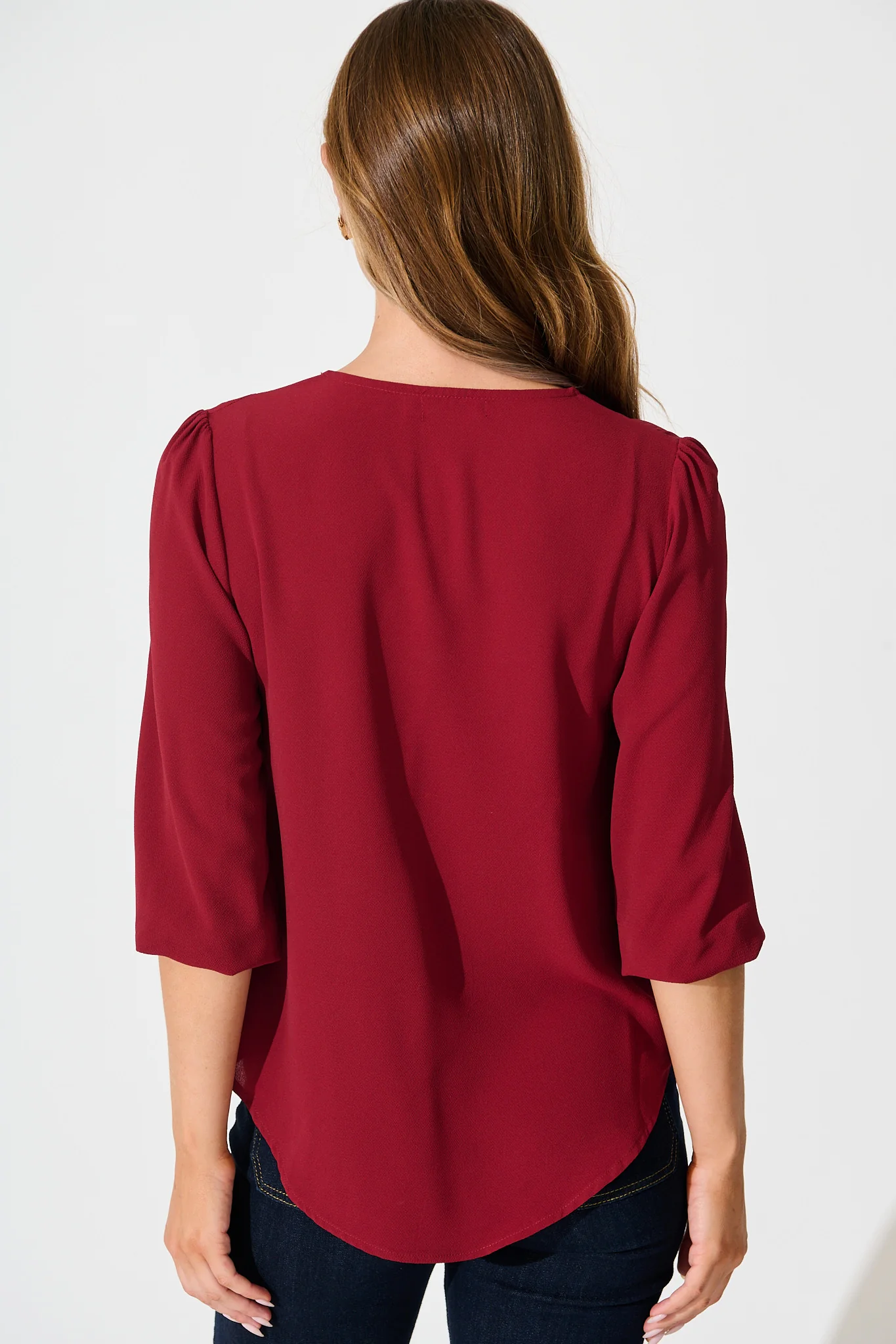 Viviani Zip Top In Wine - Image 3