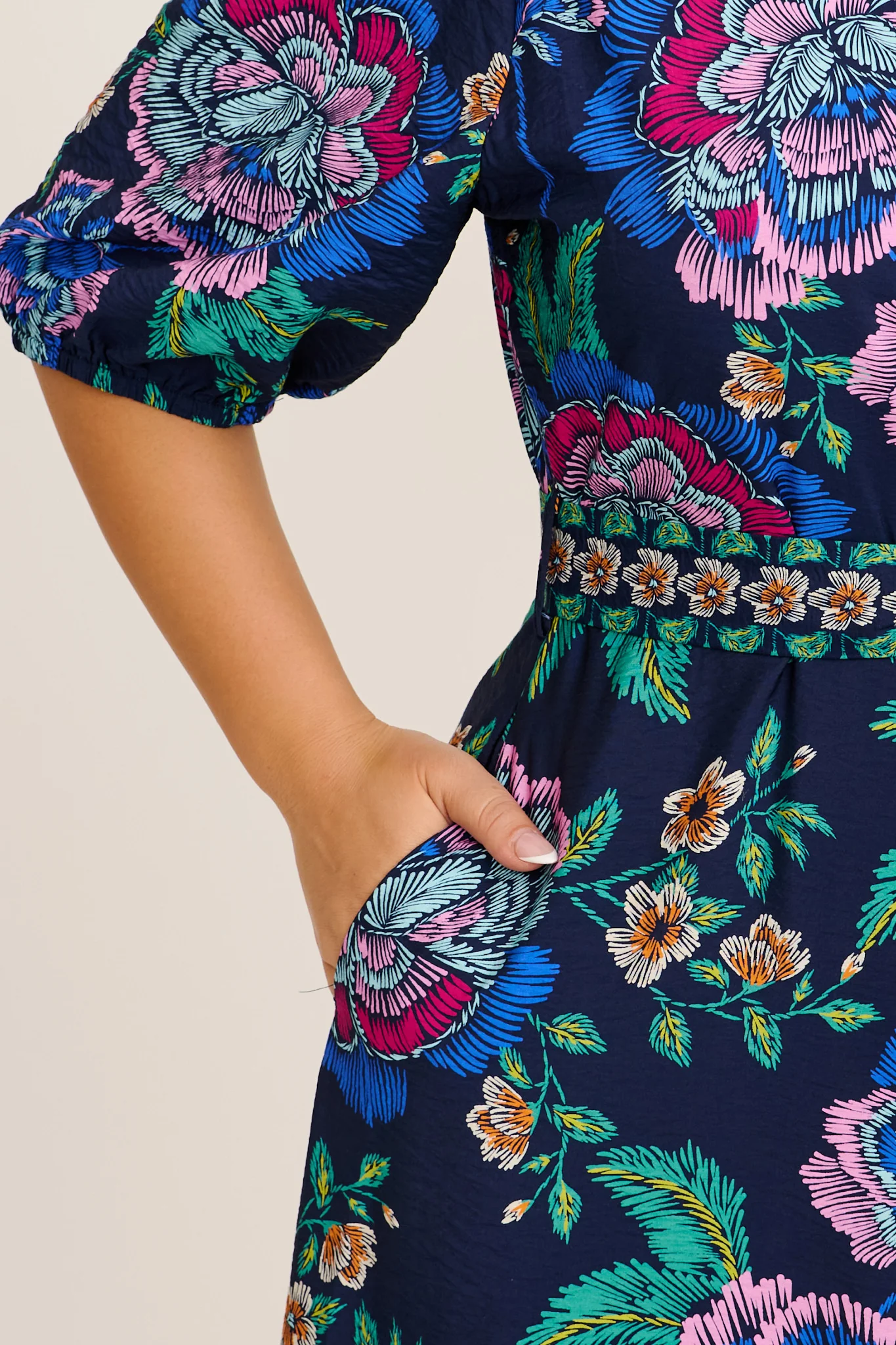 Wandering Wildflower Maxi Dress in Navy with Multi Floral - Image 10