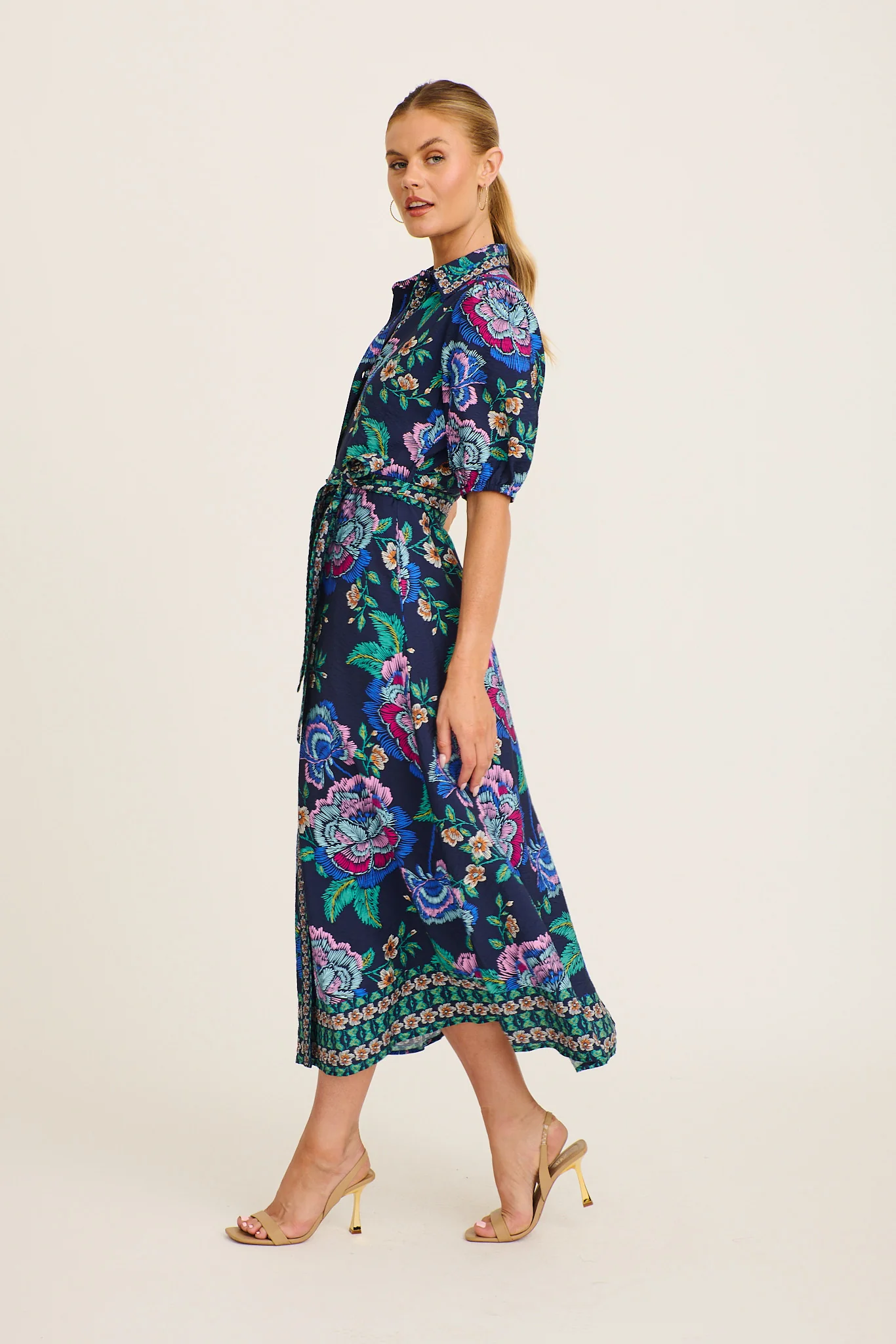 Wandering Wildflower Maxi Dress in Navy with Multi Floral - Image 5