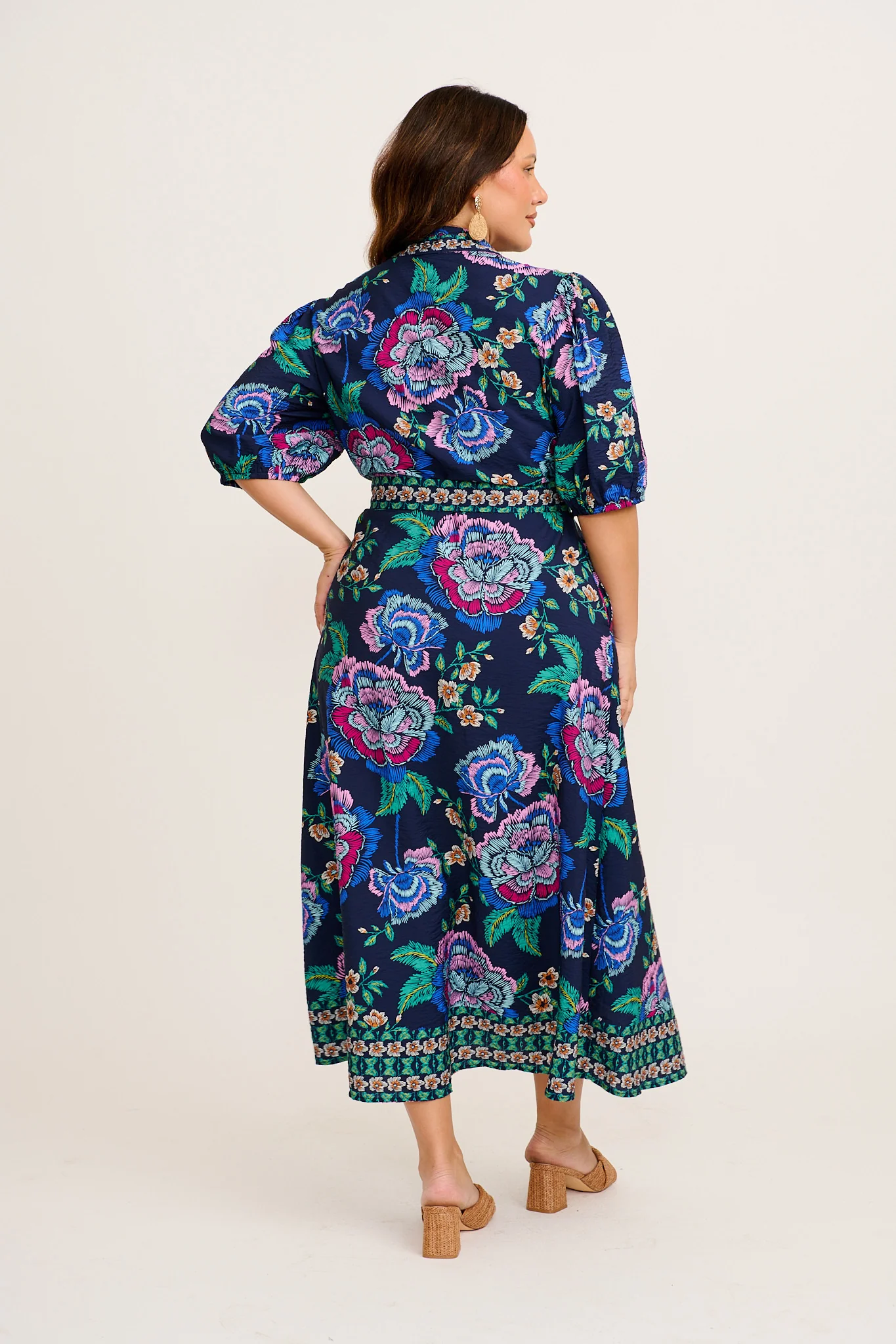 Wandering Wildflower Maxi Dress in Navy with Multi Floral - Image 9