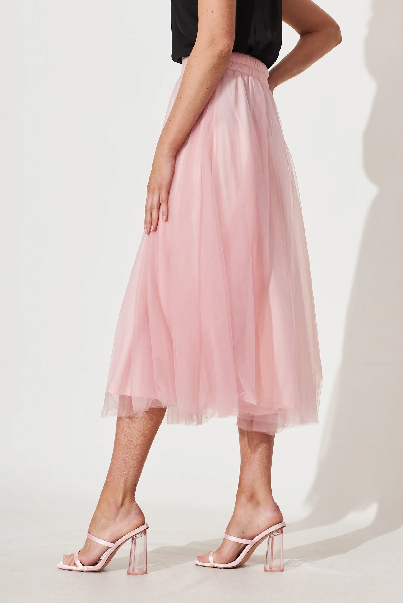 Wannabe Tulle Skirt In Blush - Image 3