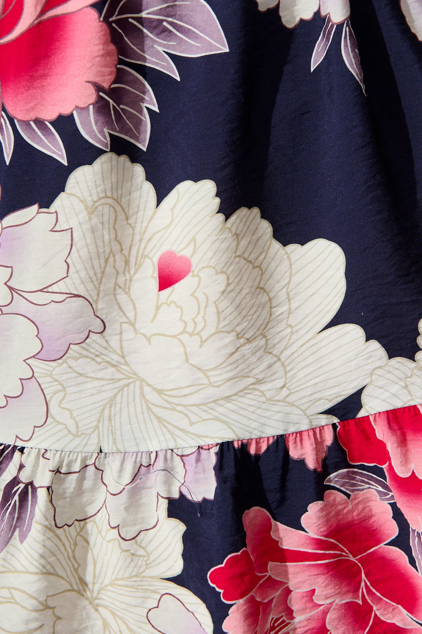 Wild Rosette Shirt Dress in Navy with Pink Floral - Image 6