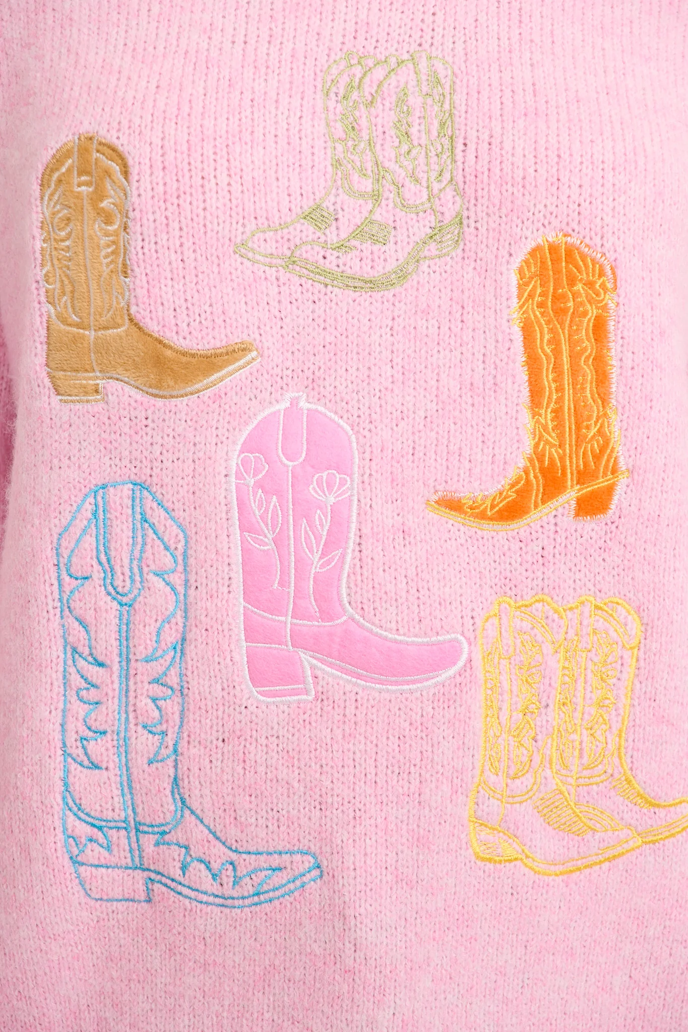 Wild West Knit in Pink Wool Blend - Image 10