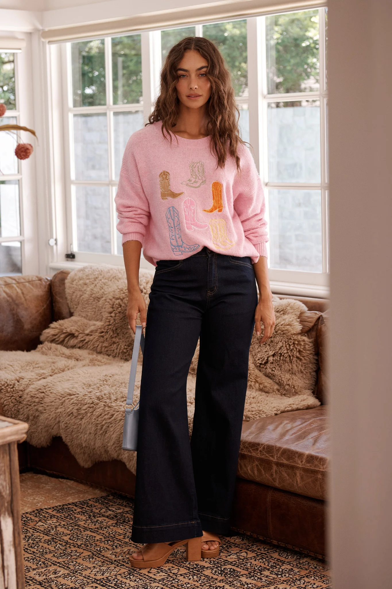 Wild West Knit in Pink Wool Blend - Image 5