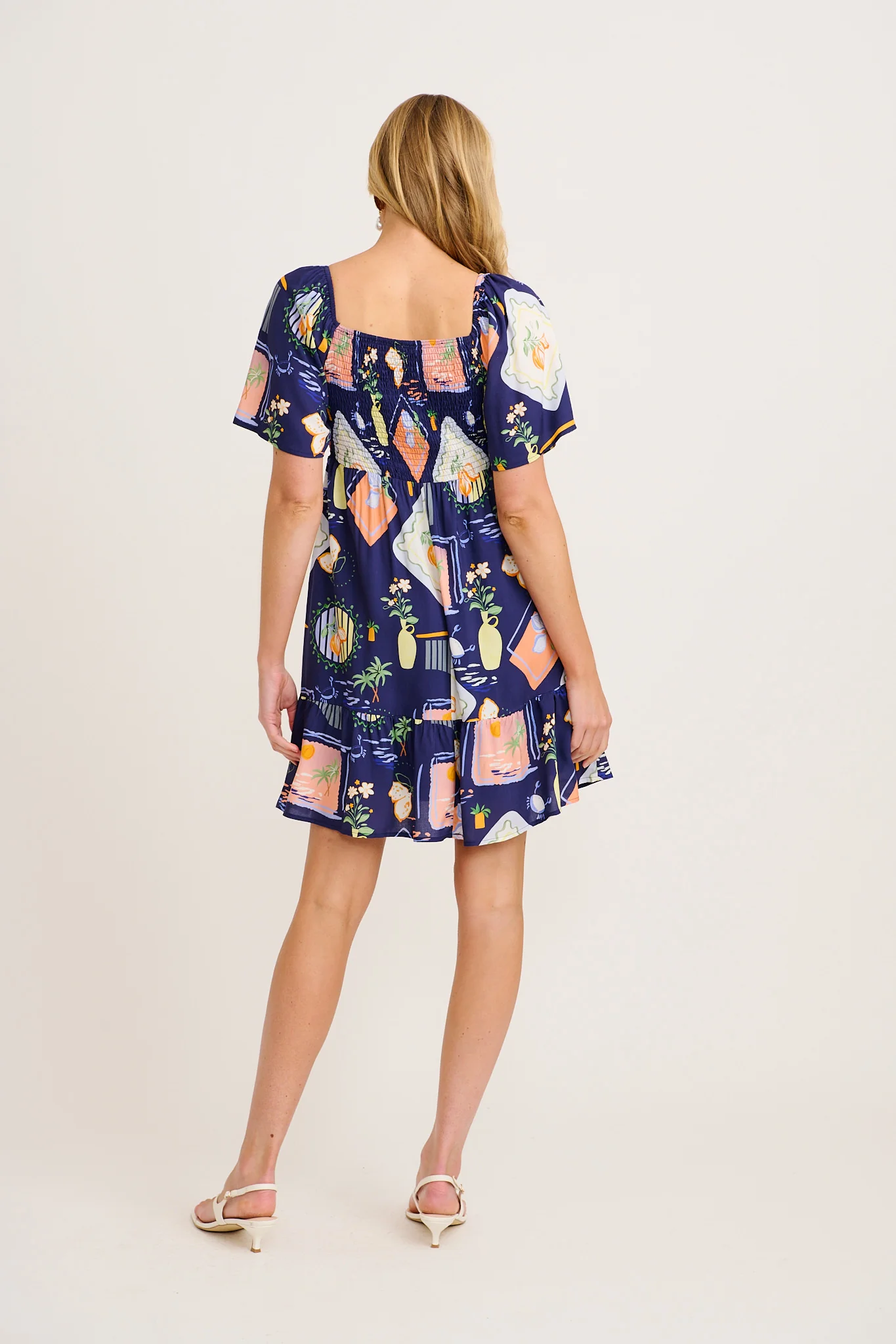 Wilda Dress in Navy Multi Print - Image 5