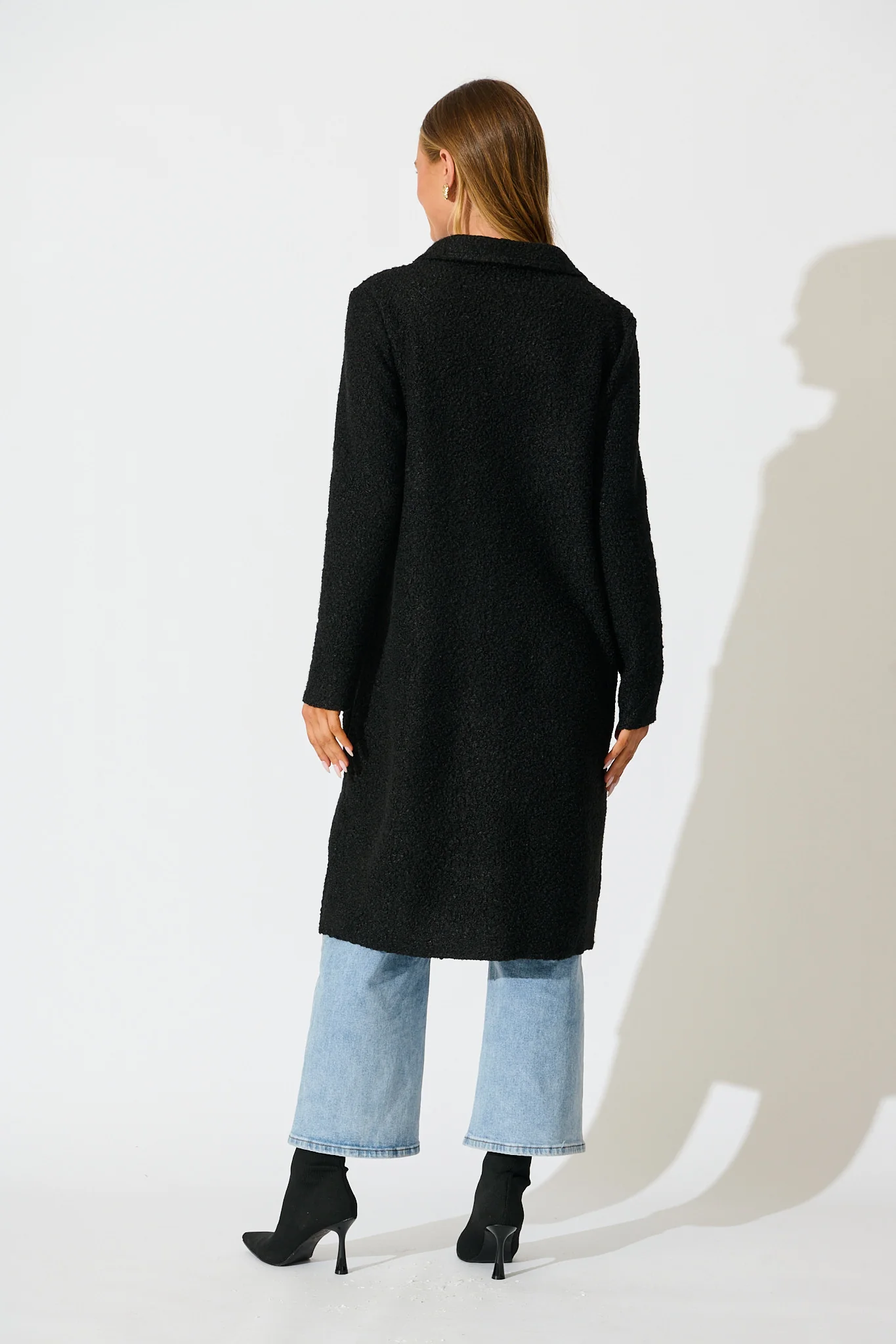 Wilma Coat in Black Boucle - Image 5