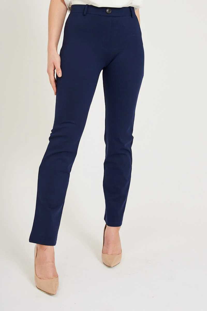 Workflow Stretch Yoga Pants in Navy - Image 7