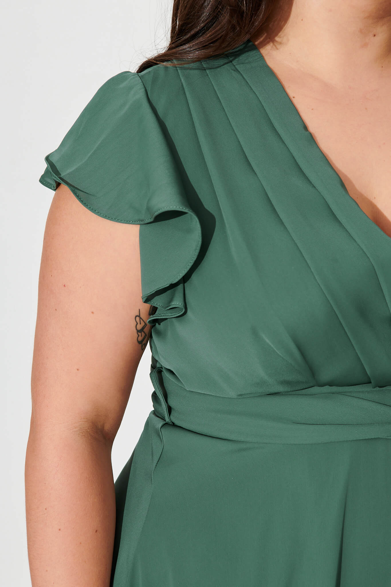 Wynter Maxi Dress in Green Chiffon - Image 9