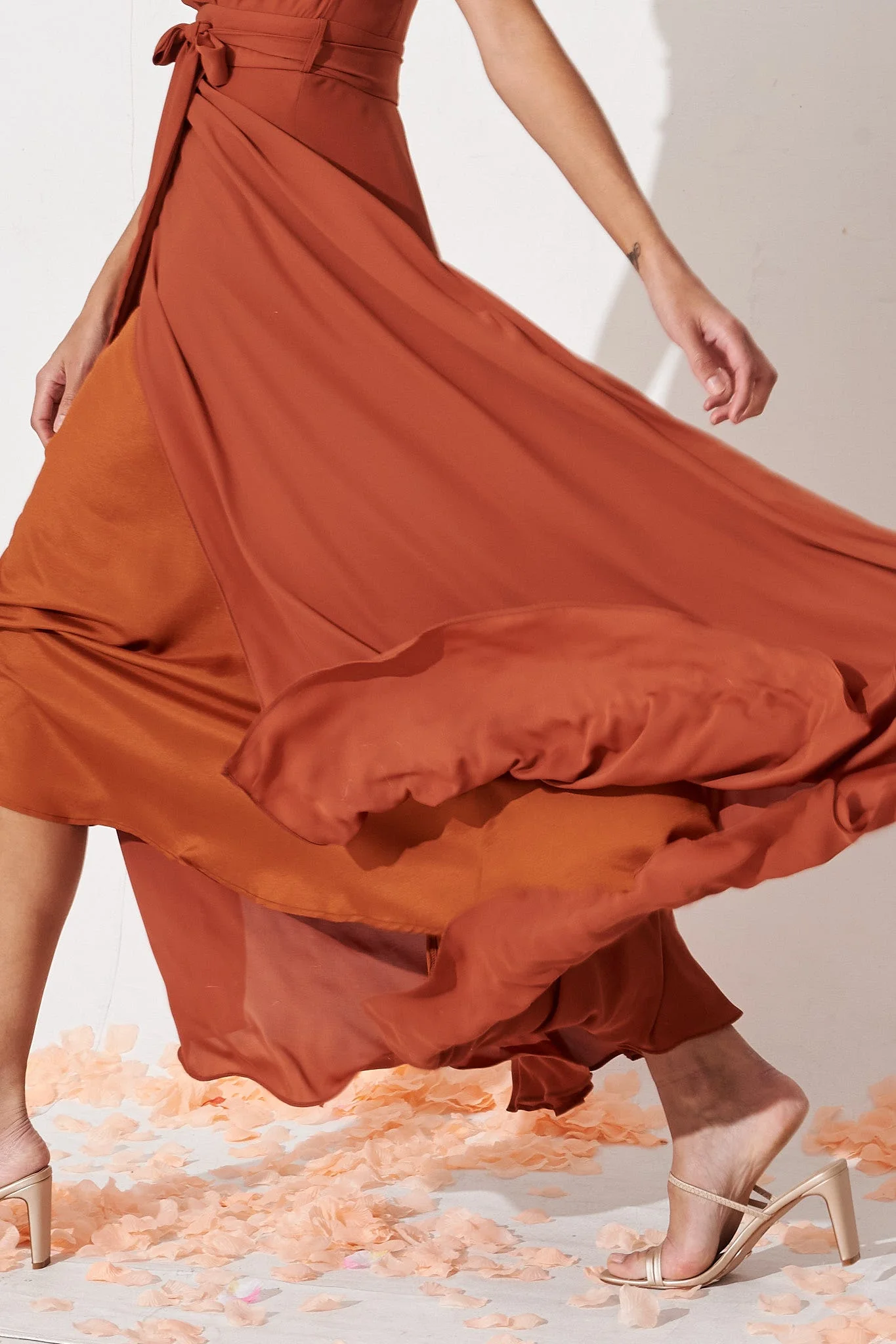 Wynter Maxi Dress in Rust Chiffon - Image 7