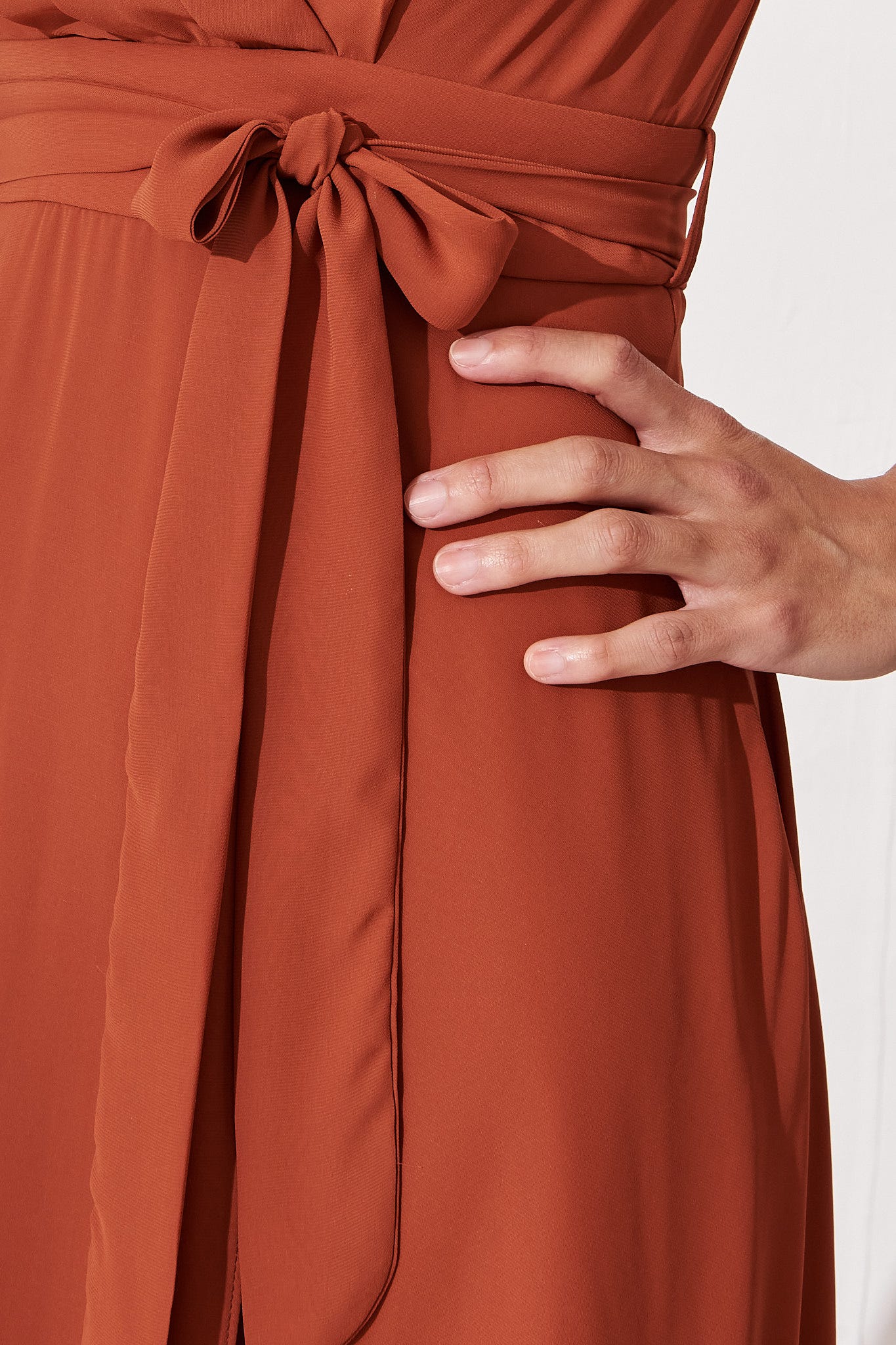 Wynter Maxi Dress in Rust Chiffon - Image 8