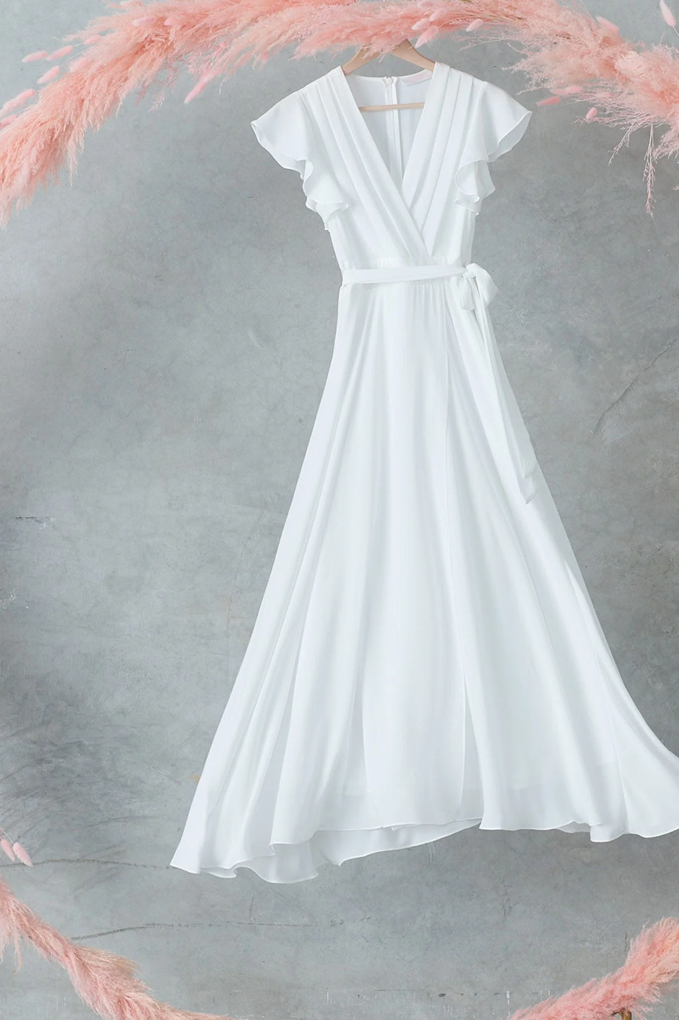 Wynter Maxi Dress in White Chiffon - Image 14