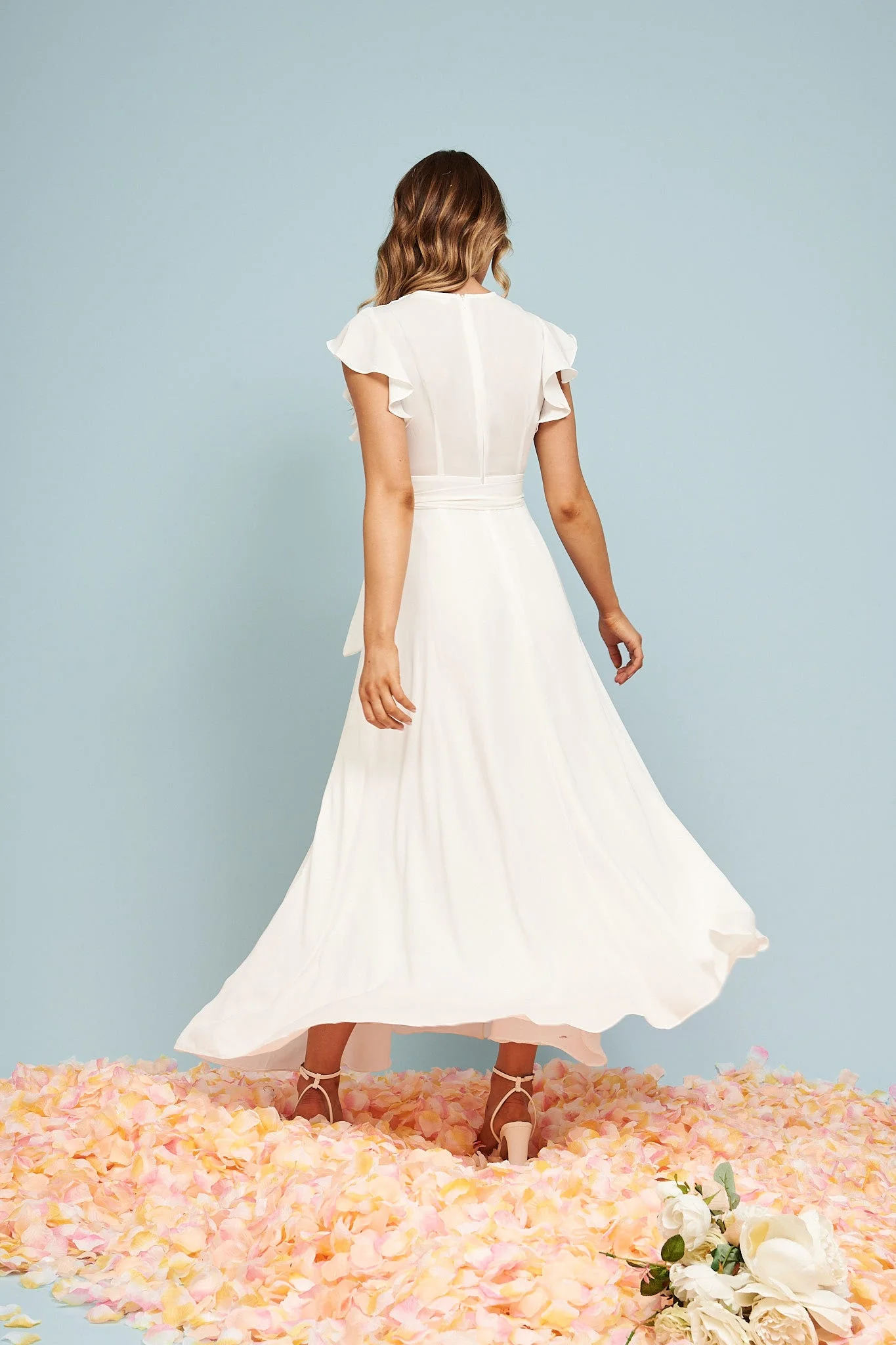 Wynter Maxi Dress in White Chiffon - Image 7