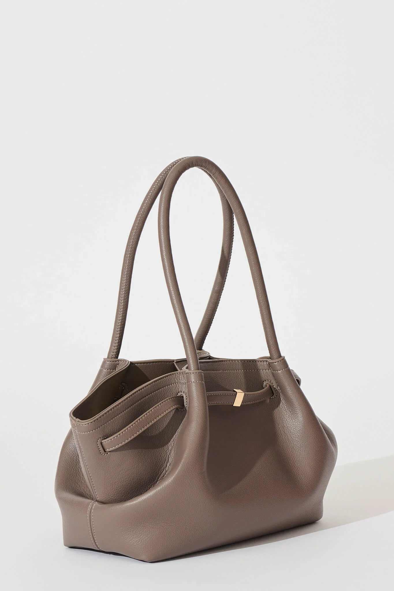 Yuna Tote Bag in Taupe Pebble Faux Leather - Image 4