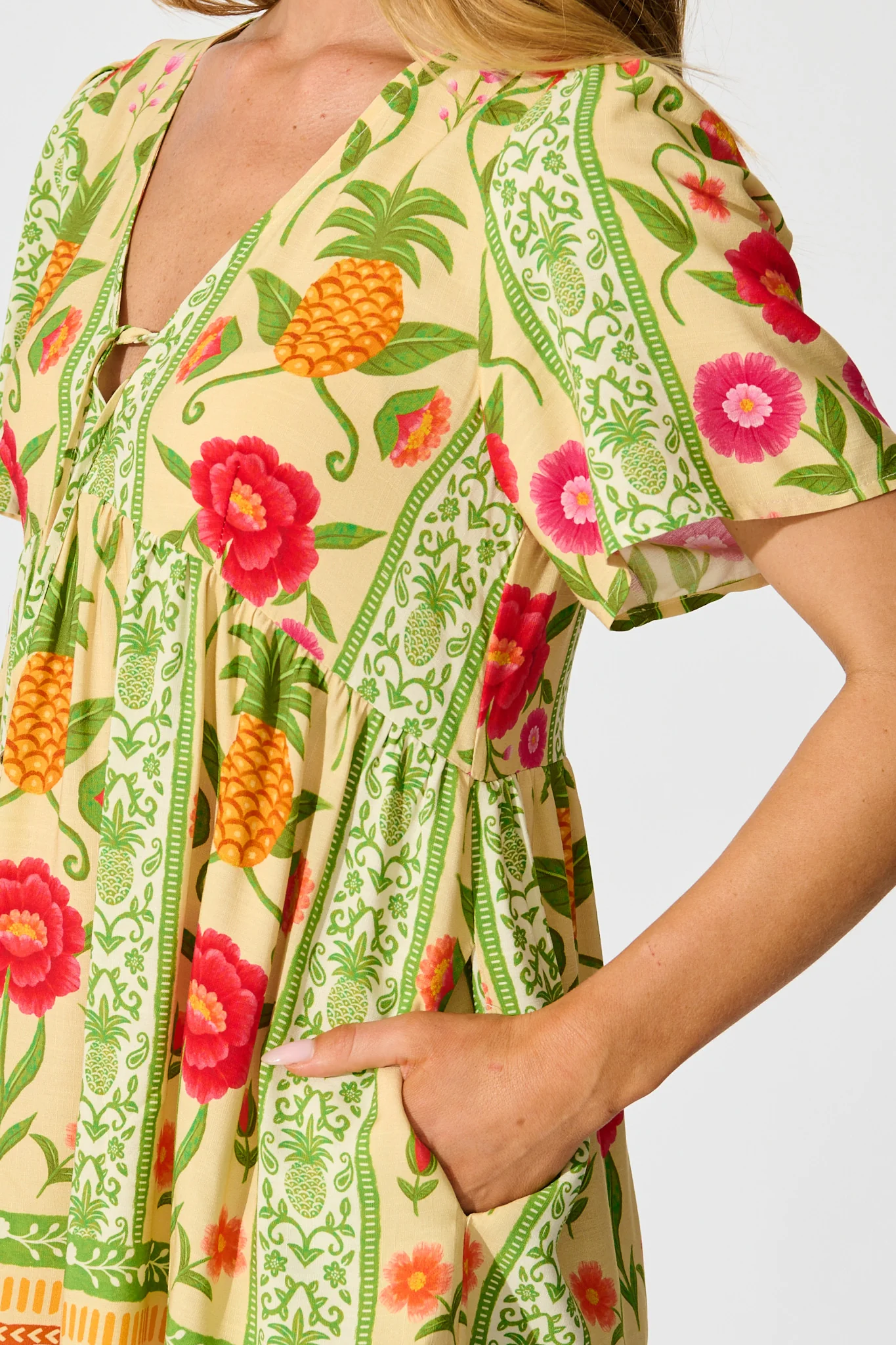 Zesty Breeze Dress in Pineapple Print - Image 11