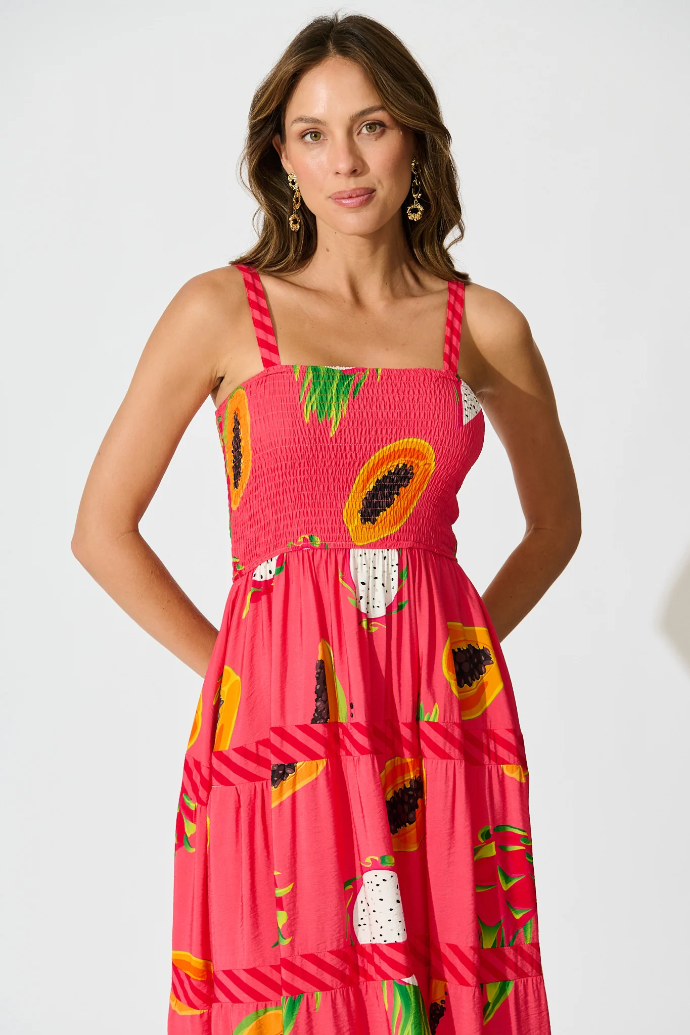 Zimi Maxi Sundress in Red Multi Print - Image 2