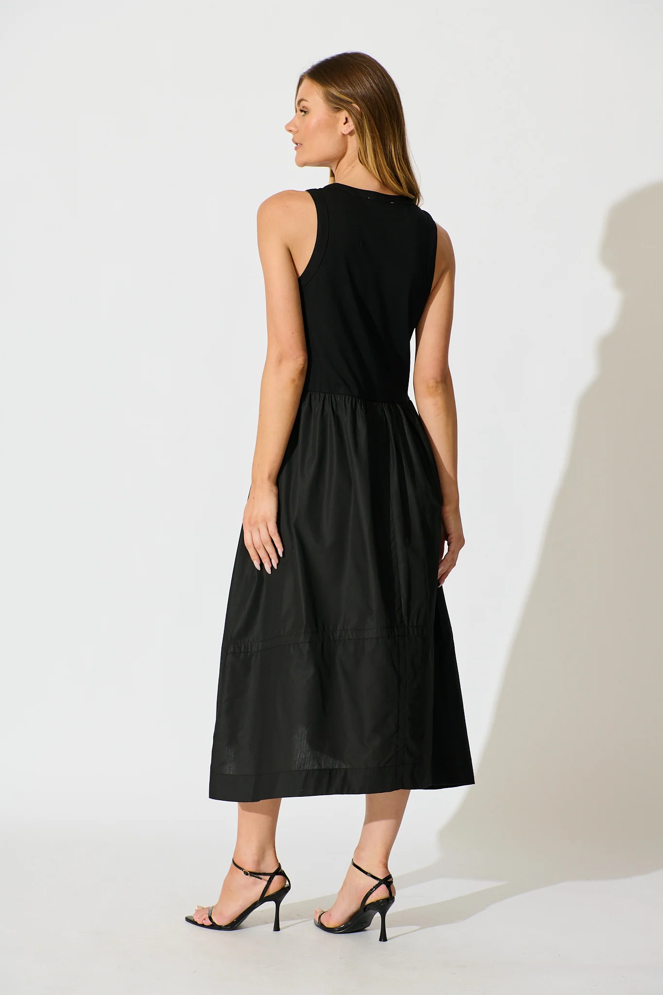 Zoria Maxi Dress in Black Cotton Blend - Image 4
